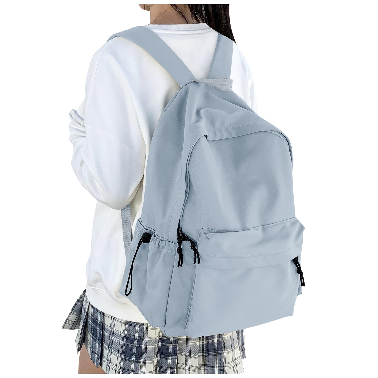 HYC00 School Backpack Womens, Causal Travel School Bags 14 Inch Laptop Backpack Rucksack Bag for Women Teenage Girls Boys Lightweight College Rucksack Water Resistant Bookbag Work Daypack, Blue