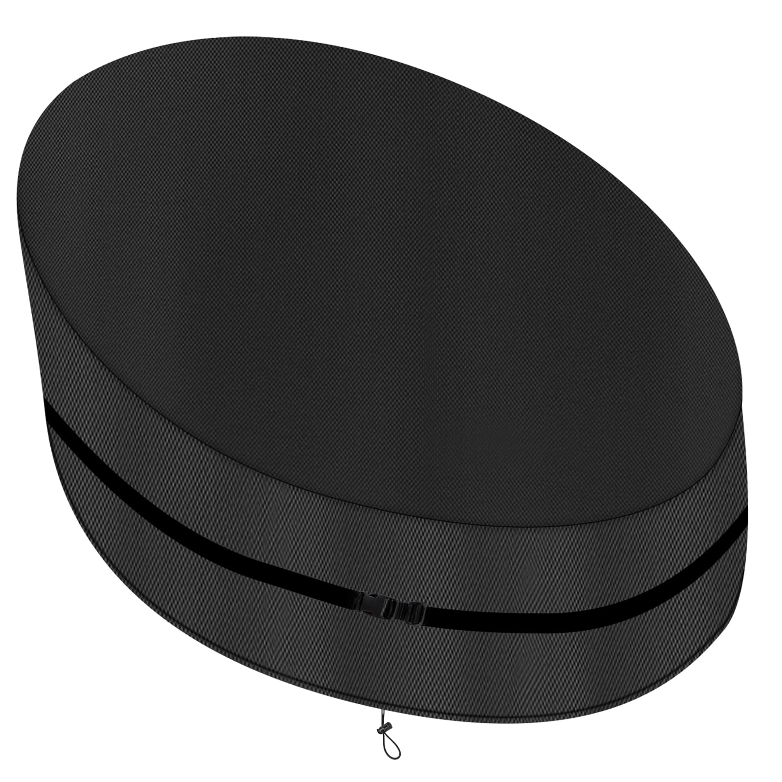 Waterproof Oval Sundeck Island Cover, Oval Garden Sundeck Island Cover with Adjustable Lanyard, 420D Oval Oxford Sundeck Island Cover (230*190*90/50cm,Black)