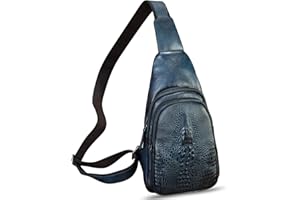 FEIGITOR Genuine Leather Silng Bag for Women and Men Real Leather Sling Backpack Chest Purse Shoulder Crossbody Bag