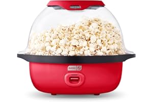 DASH SmartStore™ Deluxe Stirring Popcorn Maker, Hot Oil Electric Popcorn Machine with Large Lid for Serving Bowl and Convenie