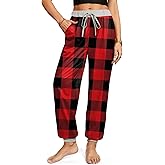 For G and PL Womens Christmas with Drawstring Funny 3D Print Pajama Reindeer Lightweight with Pocket Joggers S