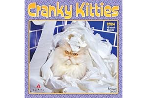 Avanti Cranky Kitties | 2024 7 x 14 Inch Monthly Mini Wall Calendar | BrownTrout | Angry Cat Feline