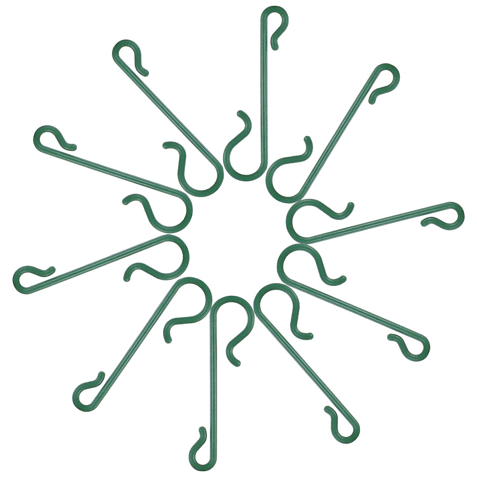 SUPVOX 100 pcs Ornaments Hook S-Shaped Mini Plastic Hangers Green Christmas Tree Hooks Decoration Accessories for Doll Bauble Craft