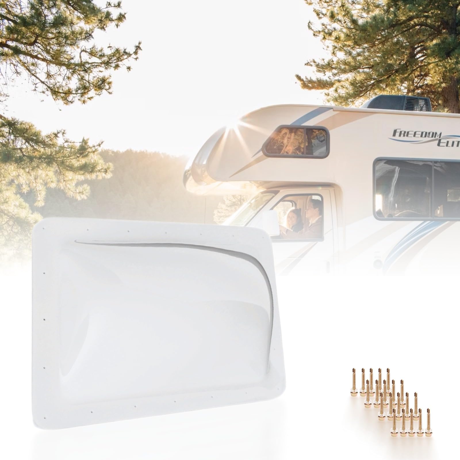 Photo 1 of **********MISSING SMALL HARDWARE************
Beleeb RV Skylight Replacement 18" x 26" -Universal Outer Dome Fits All Standard 14"x22" Openings, RV Shower Skylight for Camper Trailer Fifth Wheel Motorhome Truck (WHITE)