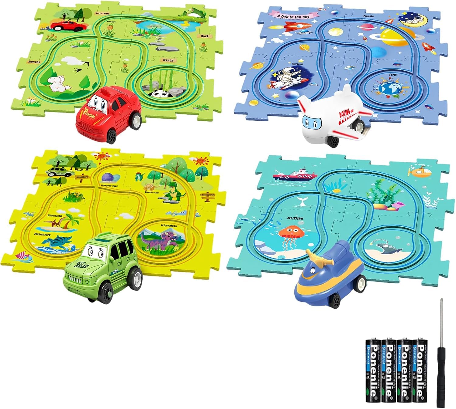 Puzzle Racer Kids Car Track set Toy for Kids DIY Puzzle Track Rail Route Educational Game Gift Games for Children 2 3 4 5 6 Years