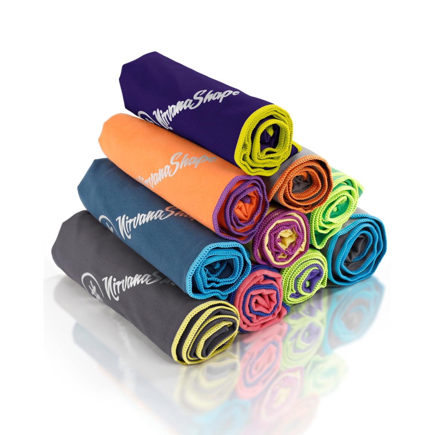 NirvanaShape Microfibre Towel | 14 Colours | 8 Sizes | Quick-Drying, Light, Absorbent | Travel Towel/Beach Towel | Ideal for Fitness, Outdoors, Beach, Camping, Yoga, Saunas