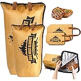 BBQ Blanket for Resting Meat Reusable Smoker Meat Resting Blanket with Grilling Guide, Wide Mouth for Large Brisket/Beef,Gifts for Men Him Dad (2pcs, 21"+15"）