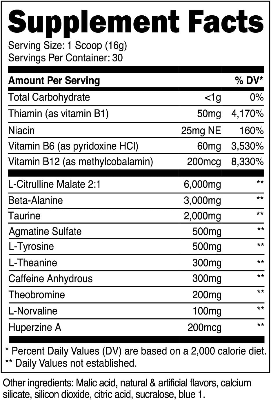 Nutricost Pre-Workout Complex Powder Blue Raspberry (30 Serv): Health & Personal Care