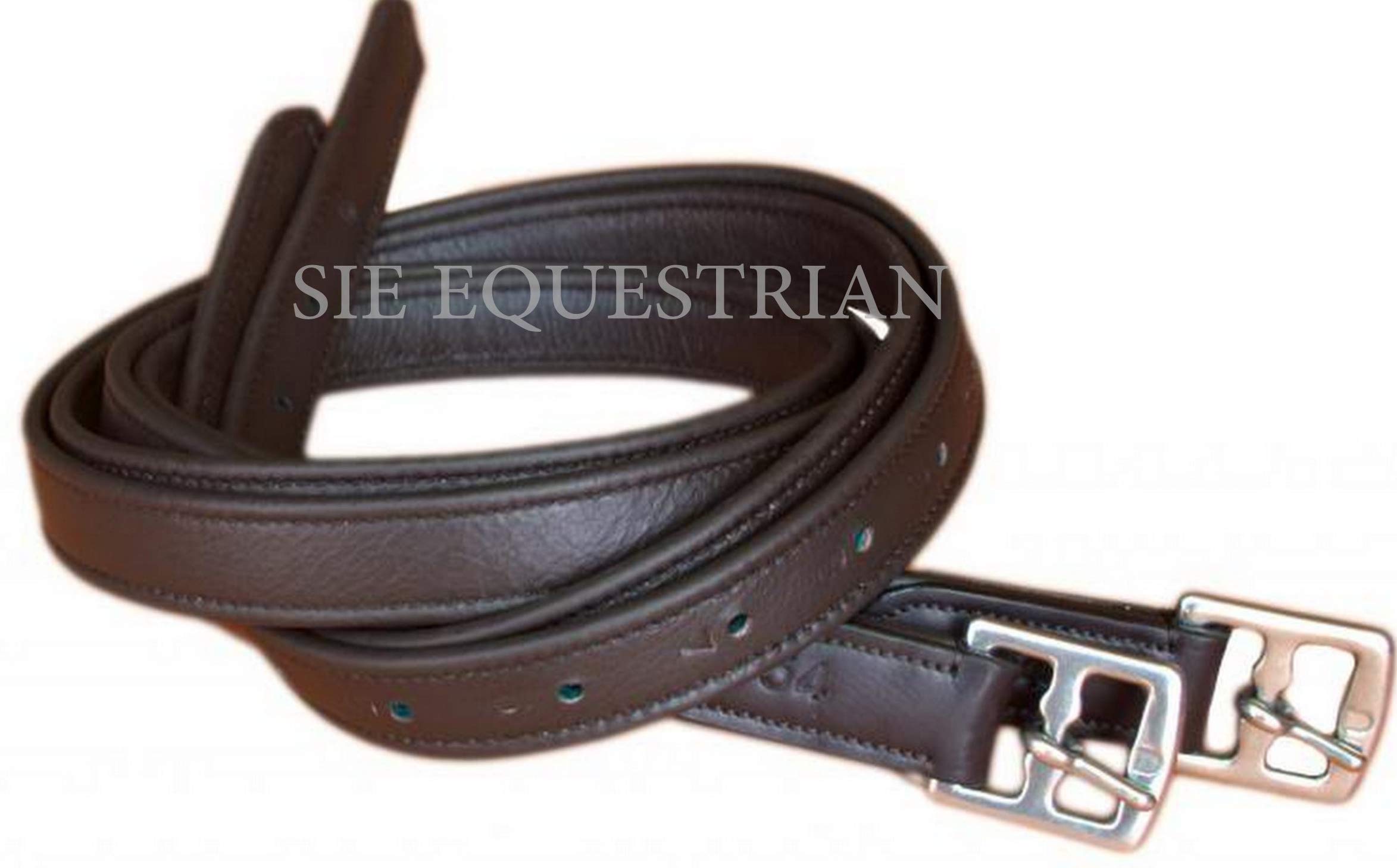 SIE Wrapped supersoft stirrup leathers (48", Dark Brown)