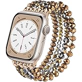 VISOOM Beaded Bracelet Compatible for Apple Watch Band 42mm/41mm/40mm/38mm Series 11,10, 9, 8, 7, SE(1 2 3), 6, 5, 4 Women Fashion Cute Handmade Pearl Stretchy Watch Strap for iWatch Bands 3, 2, 1