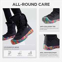 HAPPY NOCNOC Boys Girls Snow Boots Waterproof