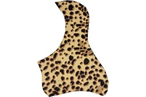YWYLL Guitar Pickguard Anti-Scratch Guard Plate Perfect Replacement, Genuine Leather，Self Adhesive (1-leopard print)