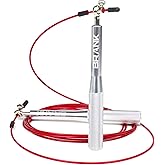BRANK SPORTS® Speed rope set incl. 3 steel spare cables | Ideal for Crossfit, fitness, boxing and easy double under | Jump ropes for fitness women and men premium bearing balls | Unbreakable handles