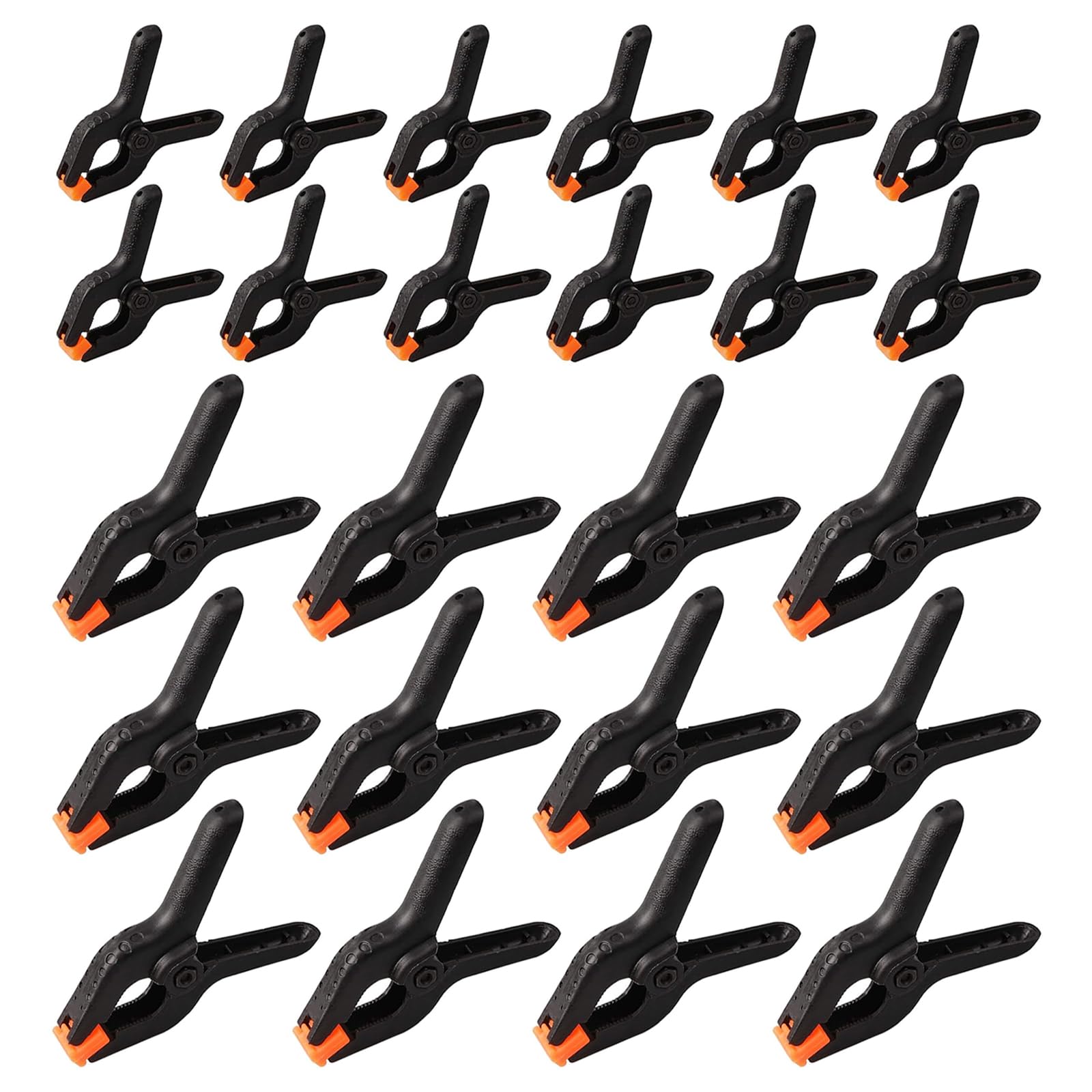 24Pcs Nylon Spring Clamps,Plastic Heavy Duty Grip Clips Set-12pcs 2 inch +12pcs 3 inch Clamps for DIY Projects,Arts,Wood Working Crafts, Muslin Paper Photo Background