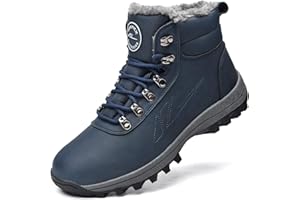 MEHOTO Men Women Warm Snow Boots, Soft Warm Sole Fur Lined Waterproof Anti Klip Winter Ankle Hiking Climping Walking Booties