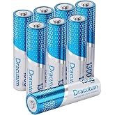 8-Pack AAA Rechargeable Batteries Lithium 1.5V 1300mWh Triple A Battery