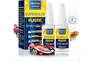 Meuvcol Super Glue for Plastic 100g, Heavy Duty Plastic Model Glue Kit for Legos and Miniature, Strongest Plastic Adhesive Bo
