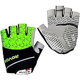 ROVOS Men & Women Cycling Gloves - 5mm Padded Half Finger Breathable Mountain & Road Biking Gloves