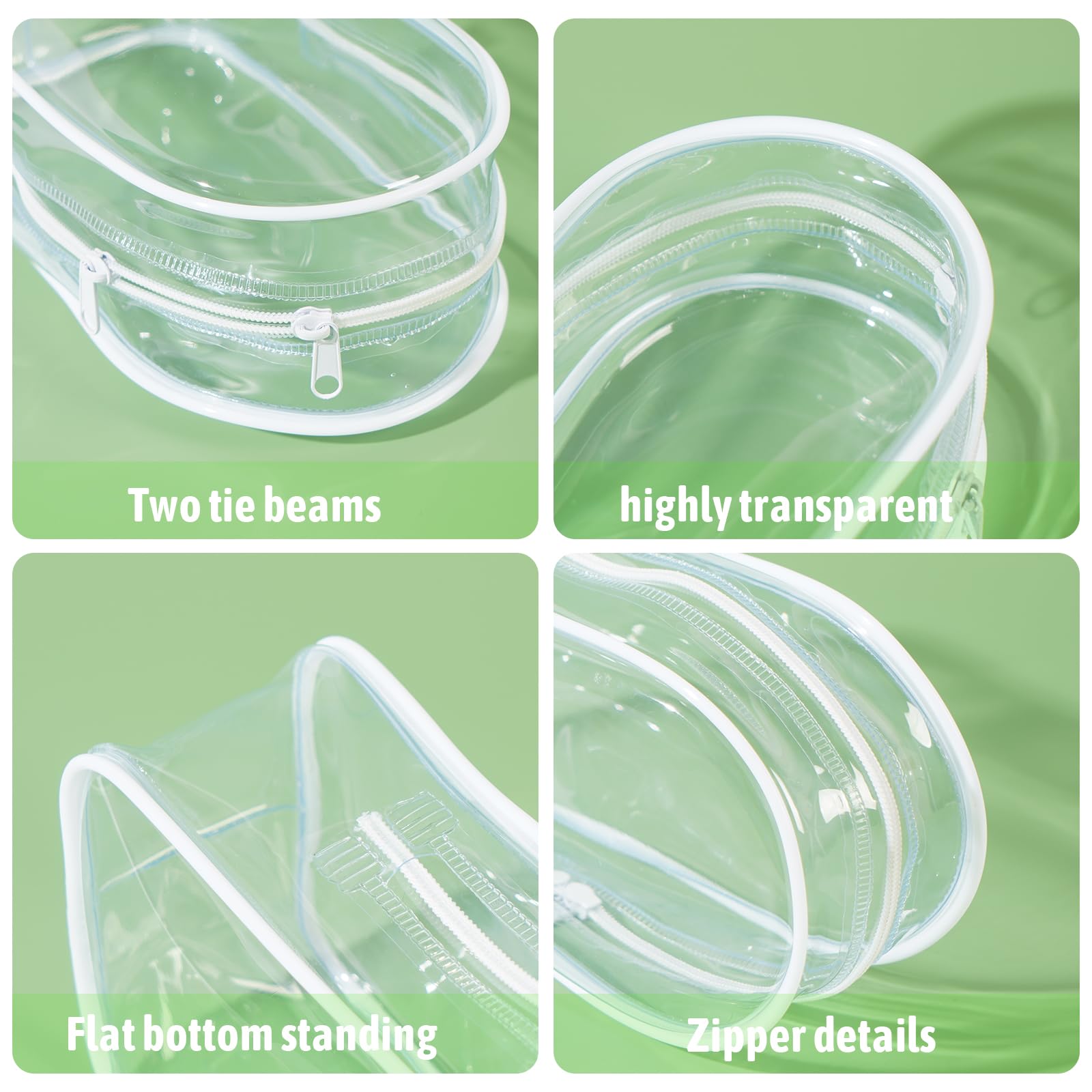 Clear Figure Display Bag with Keychain for Doll, Positive Doll Storage Bag, Pouch Keychain Charms for Collectibles (with Zipper- Waterproof) Building Block Storage Bag,8.2 * 4.6 inch