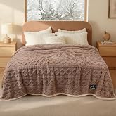 Luciphia Waterproof Blanket for Twin Bed Reversible Fleece Couch Cover | Reversible waterproof pet blanket soft fleece machine washable protect couch bed, Khaki-thicken 85" x 57"