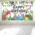 Watercolor Dinosaur Backdrop | 7x5ft Large Party Banner For Kids Birthday, Photography