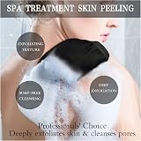 URAQT Exfoliating Gloves 3 Pack Dual-Sided Body Scrub Mitts White Pink Black view 3