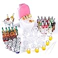 HSJH 71 Pcs Miniature Ice Cubes Beer Bottles and Mini Drink Soda Pop Cans House Accessories for Fairy Garden Pub Bar Cake Decoration 1/12 Doll House Barrel Pretend Play DIY Party Toys Red Wine
