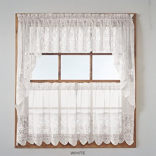 Amazon Com Lichtenberg Joy Macrame Lace Swag Valance Pair 60 W X