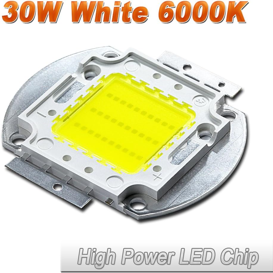 (20 Pcs) Hontiey High Power LED Chip 30W Pure White Light 6000K-6500K Bulbs 30 Watt Beads DIY Spotlights Floodlight COB Integration Lamp SMD