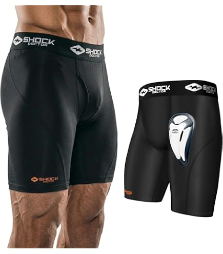 SHOCK DOCTOR ファウルカップ　コンプレッションショーツ Shock Doctor Boy's Compression Short with BioFlex Cup, Small