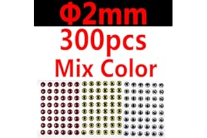 wifreo 300PCS 3D Bionic Fish Eyes Fly Tying Material Lure Eyes 2mm 3mm 4mm 5mm 6mm 7mm 8mm 9mm 10mm