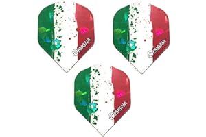 Art Attack Designa Italy Italian Flag Dart Flights, Red White & Green Holographic Strong Standard Dart Flights (3 Sets)