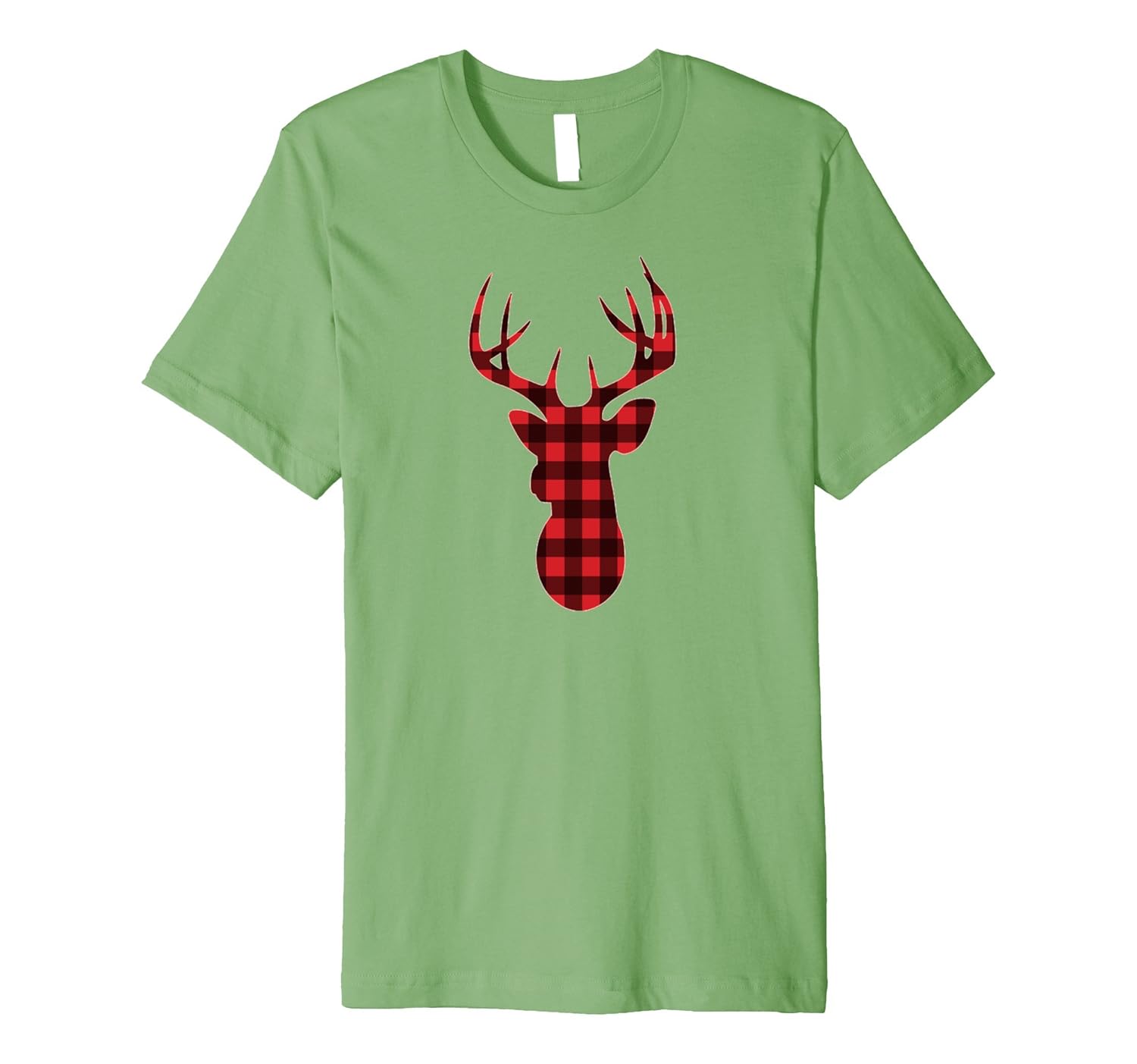 Plaid Reindeer Christmas Holiday Oh My Deer Silhouette Tee-ANZ