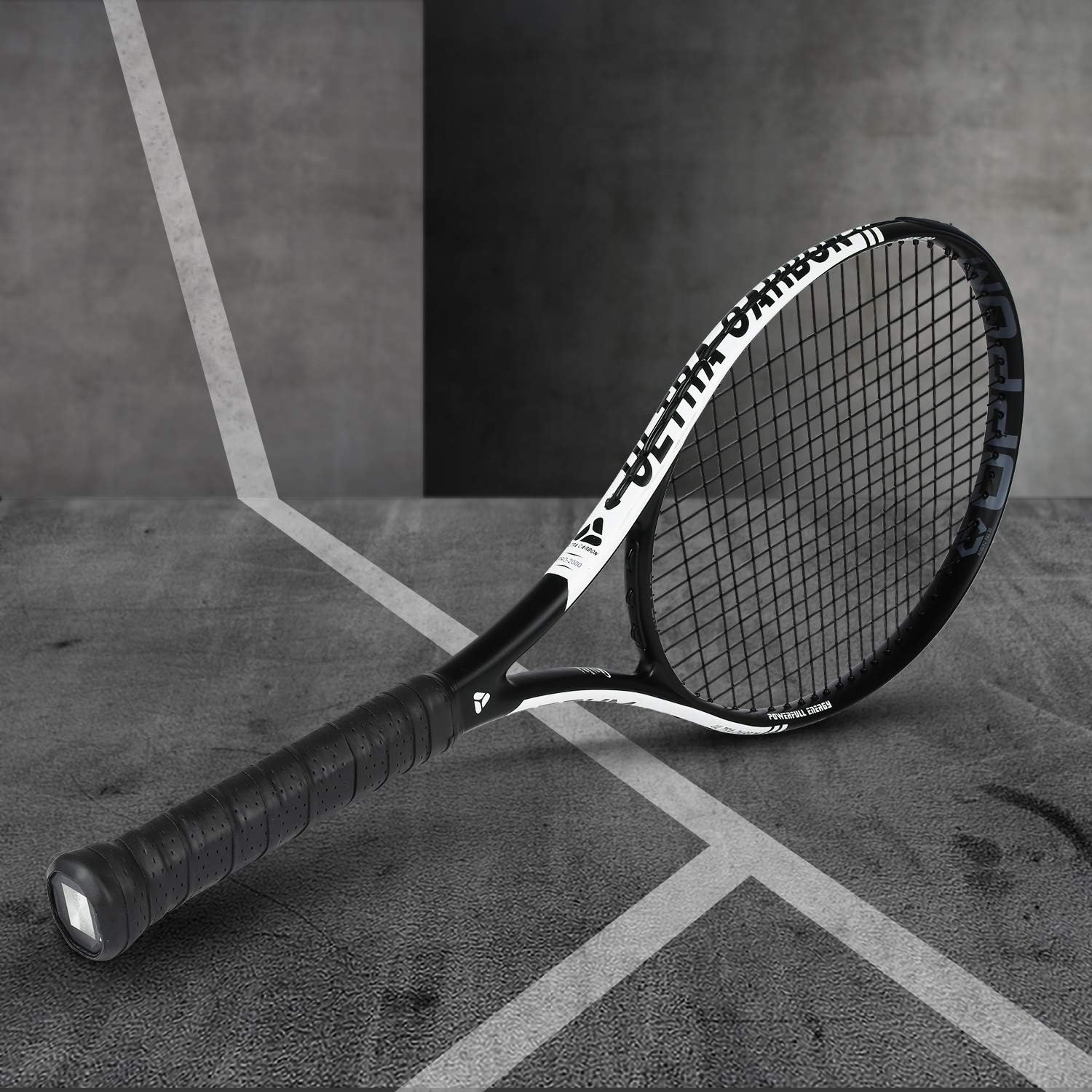 oppum New Graphene Ultra Carbon Pro Tennis Racket, 360 Super Light Speed Team Tennis Raccquet (Graphene Racket PRO-2000 (Black White), 4 3/8) : Sports & Outdoors