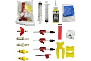 KACHAA Avid Bike Brake Bleed Kit for All SRAM Series.Bicycle Hydraulic Brake Bleed Kit Including Metal Adapters and 60ML High Performance Dot 5.1 Brake Fluid.