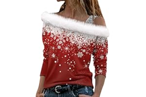 DGZTWLL Valentines Day Shirts for Women Sparkly Long Sleeve Faux Fur Off Shoulder Sequin Top Glitter Party Night Dating Shirt