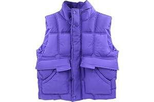 Heavyoff Girls Puffer Vests Coat Boys Sleeveless Thicken Padded Jacket Lightweight Winter Coat