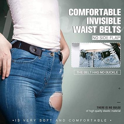 Amazon Co Jp バックルフリー 見えないゴムウエストベルト バックルなし ストレッチベルト レディース メンズ 快適な伸縮性ベルト バックルレス 膨らまない 手間なし 隠しベルト ジーンズパンツ用 服 ファッション小物