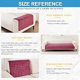 LINGKY Soft Flannel Sofa Covers 1/2/3 Seater Non-Slip Wine Red 70x70cm view 4