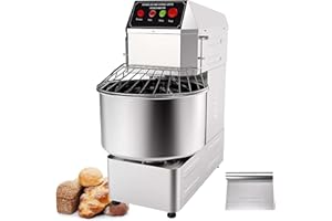 INTSUPERMAI Commercial Dough Mixer Machine Electric Food Mixer with Double Action Double Speed Spiral Mixing for Schools Bakeries Restaurants Pizzerias 110V (Standard Type, 40L)