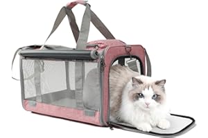 H.S.C PET PRODUCE HSC PET Pink Pets Carrier for Large Medium Cat, Soft-Sided Small Dog Carriers Fit Kitties Rabbit Puppy, Bunny Carriers Pet Privacy Protection Travel Bag