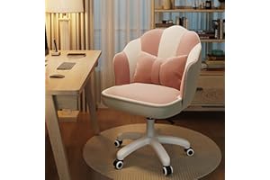 XUEGW Cute Petal Desk Chair Velvet Home Office Butterfly Chairs with Bow Cushion Makeup Vanity Chair for Bedroom Computer Task Chairs