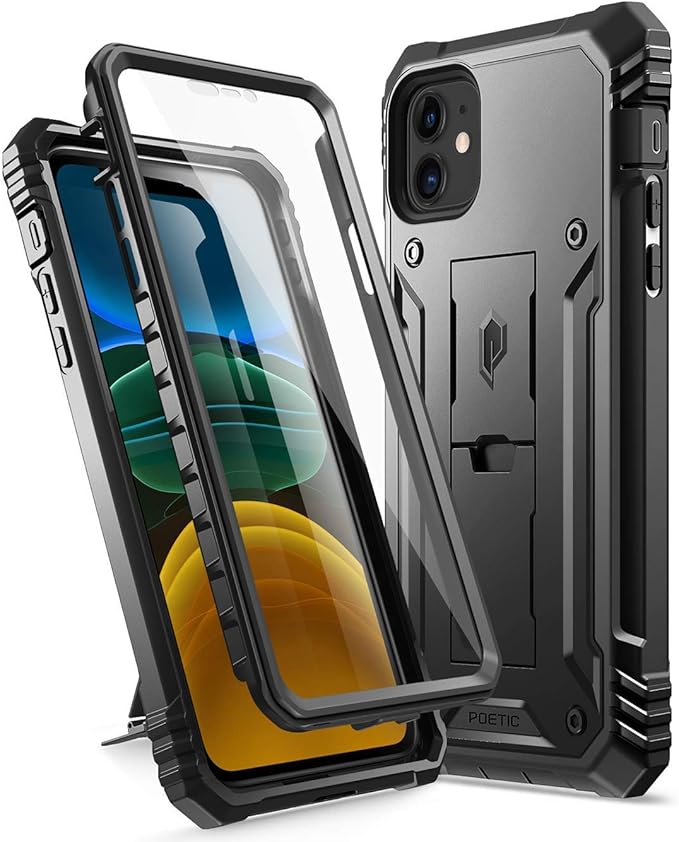iPhone 11 Rugged Case with Kickstand, Poetic FullBody DualLayer