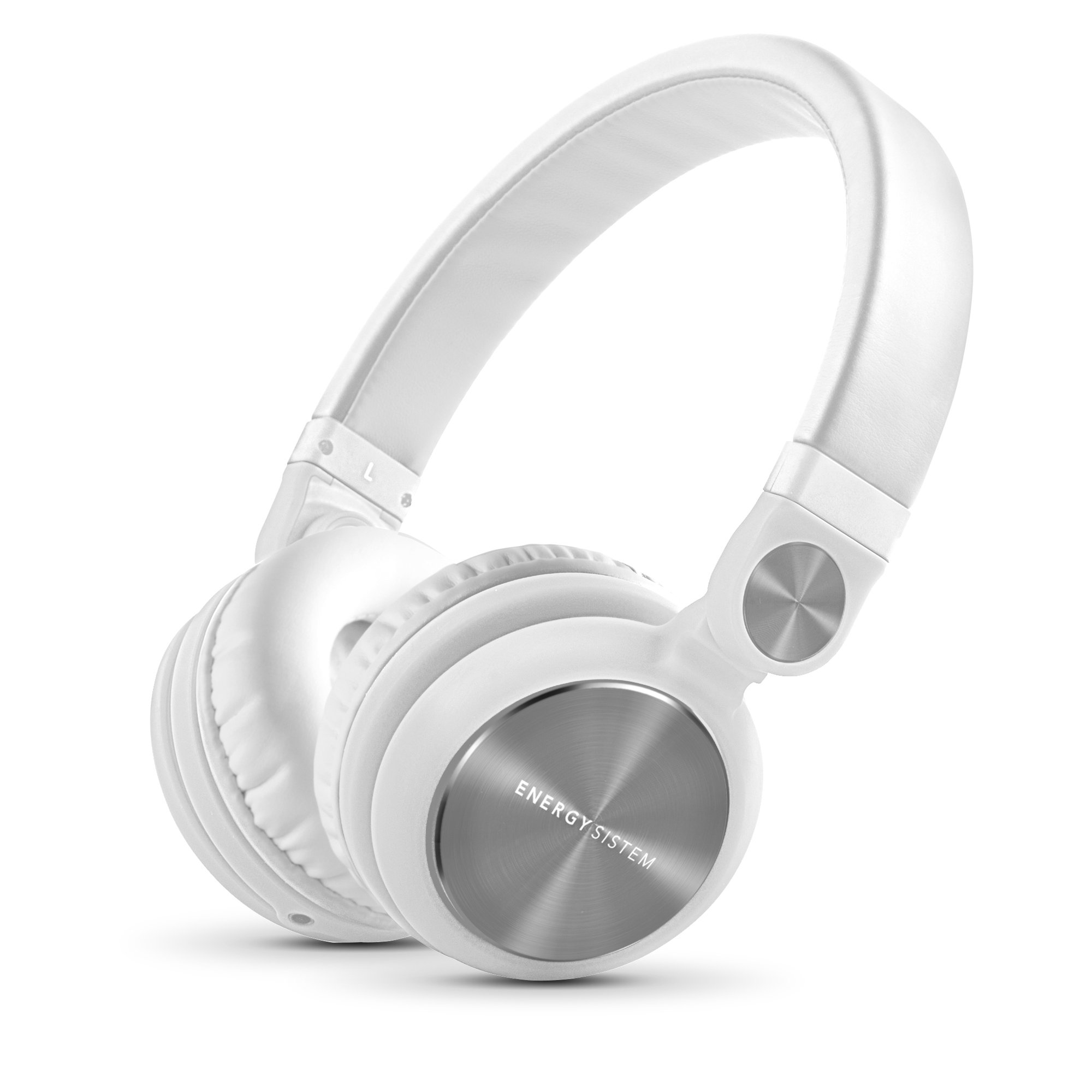 Energy Sistem Headphones DJ2 Mic, White (Flip-Up Ear Cups, Detachable Cable, Control Talk, Foldable)
