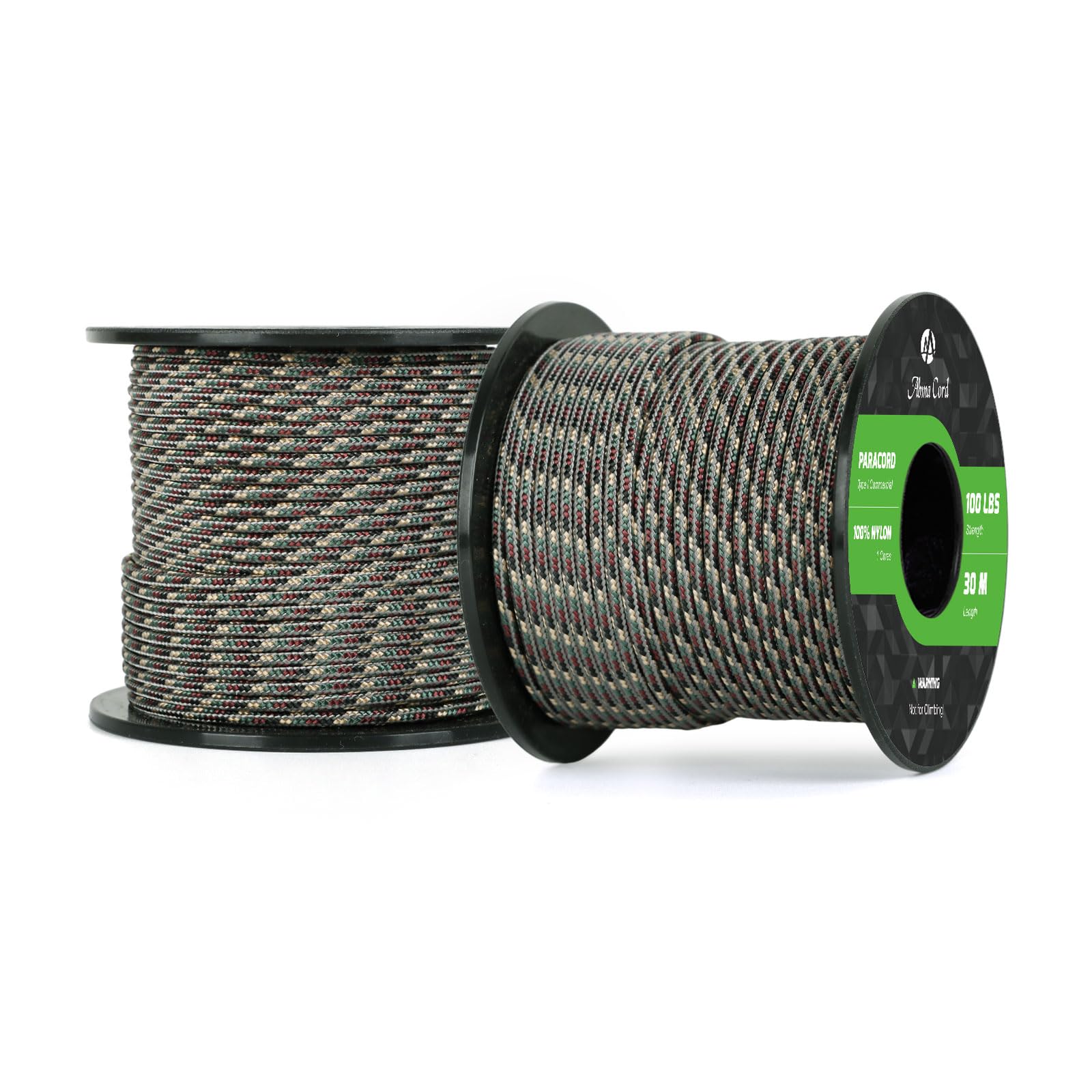 Abma Cord Paracord 100 lbs 2mm 100% Nylon 30M - Gravel Camo