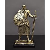 Lifexquisiter Medieval Knight with Shield and Sword Statue Figurine, Vintage Armor Swordsman Warrior Sculpture for Home Office Hotel Bar Décor