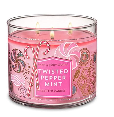 Bath Body Works 3 Wick Scented Candle In Twisted Peppermint
