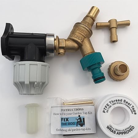 Plumbing 20mm Mdpe Outside Tap Kit With Plastic Wall Plate