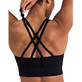 K-Swiss Sports Bras for Women - Padded Strappy Bras with Criss Cross Back Medium Support for Running Workout Yoga Gym