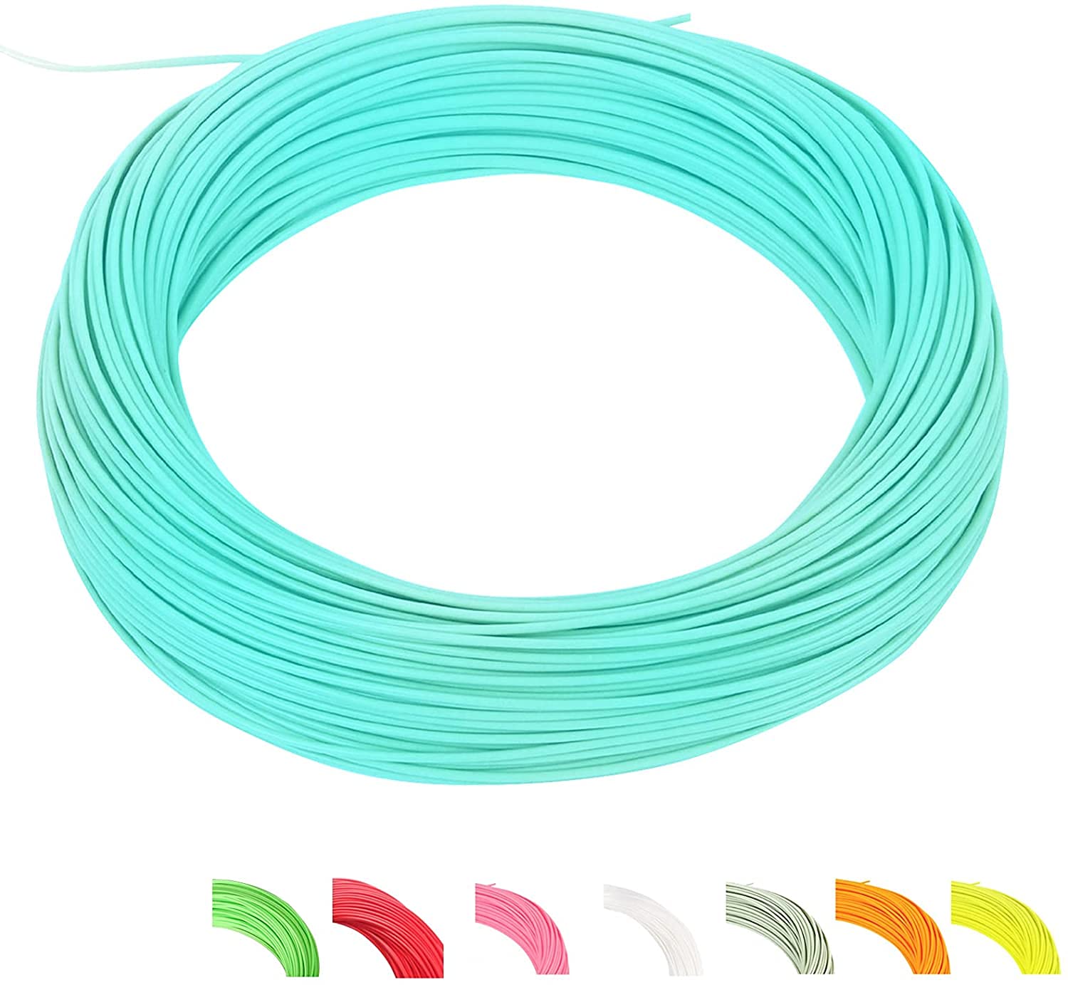 MAXIMUMCATCH Maxcatch Weight Forward Floating Fly Fishing Line 100ft Yellow, Orange, Teal Blue, Moss Green, Pink (WF1F/2F/3F/4F/5F/6F/7F/8F/9F/10F) (Fly Line Teal Blue, WF4F 100FT)